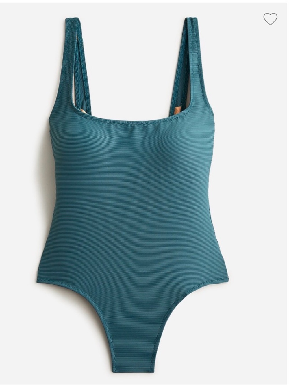 J. Crew Teal Ribbed Scoop One-Piece Swimsuit